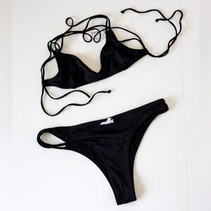 J. Crew Sexy Playa Black Bikini Set - Top and Bottom!
